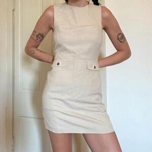 Jcrew Cream Sleeveless Dress